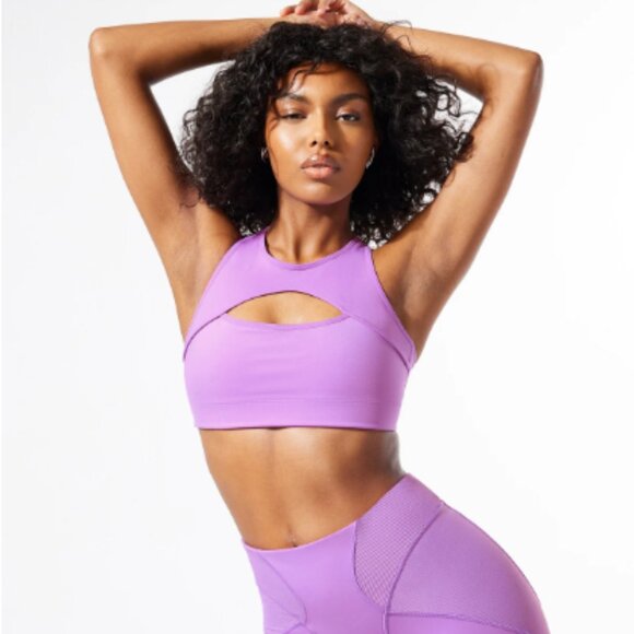 Savage X Fenty Hotline Medium-Impact Sports Bra Womens 3X Purple Mist Workout - Picture 3 of 8